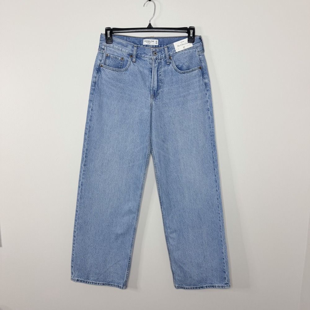 Abercrombie & Fitch Ultra Loose Jeans Womens 27 Long Low Rise Light Wash